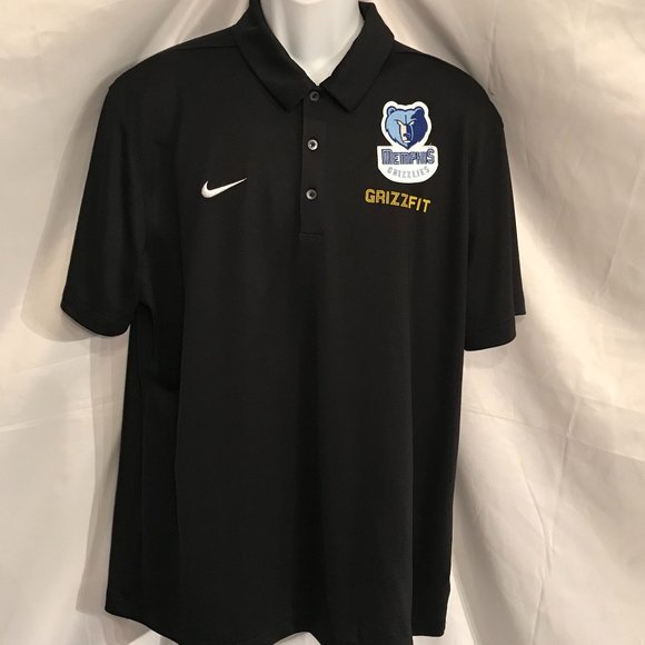 Nike | Shirts | Nike Nba Memphis Grizzlies Drifit Patched Emblem Xl Athletic Sport Polo Shirt 